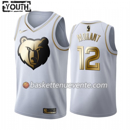 Maillot Basket Memphis Grizzlies Ja Morant 12 2019-20 Nike Blanc Golden Edition Swingman - Enfant